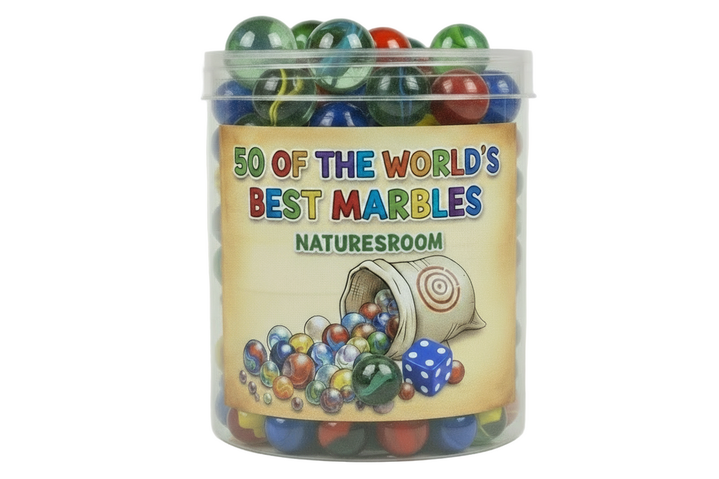 Naturesroom Tub of 50 Assorted Marbles