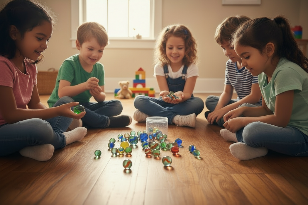 Naturesroom Tub of 50 Assorted Marbles
