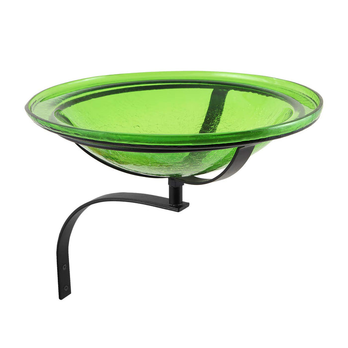 Achla Designs 12" Fern Green Crackle Birdbath- Wall Mount Bracket