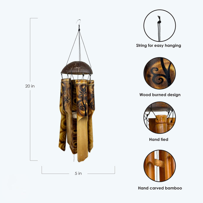 Bobbo from Songbird Essentials Swirl Burnt Simple Bamboo Chime
