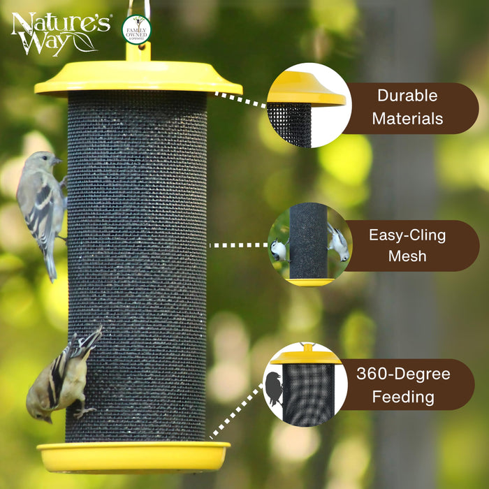 SUNGLOW METAL MESH THISTLE BIRD FEEDER
