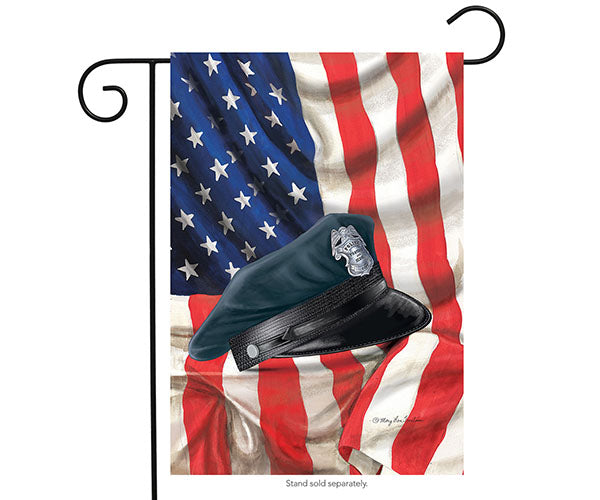 Police Hat Garden Flag