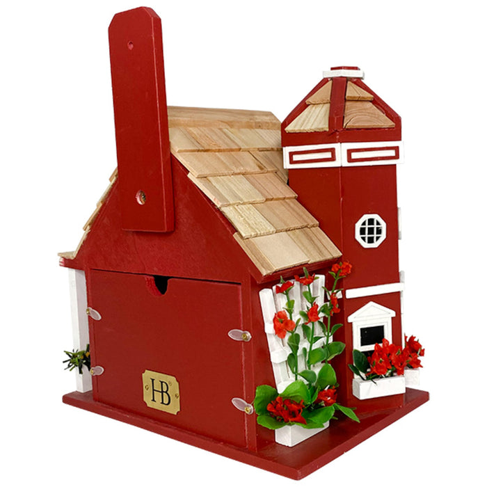 Yuletide Cottage Birdhouse - Red