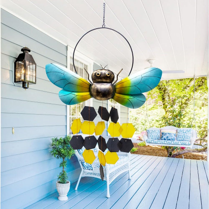 Gift Essentials Blue Handworks Line - Bee Glass Chime