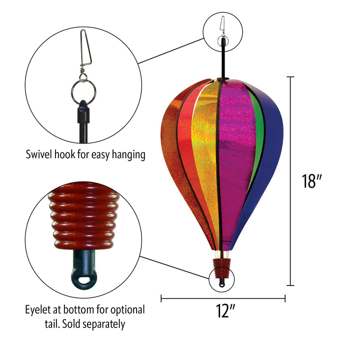 Rainbow Glitter Hot Air Balloo