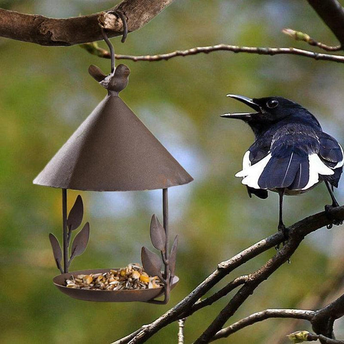American Heritage Iron Aviary Bird Feeder - Brown