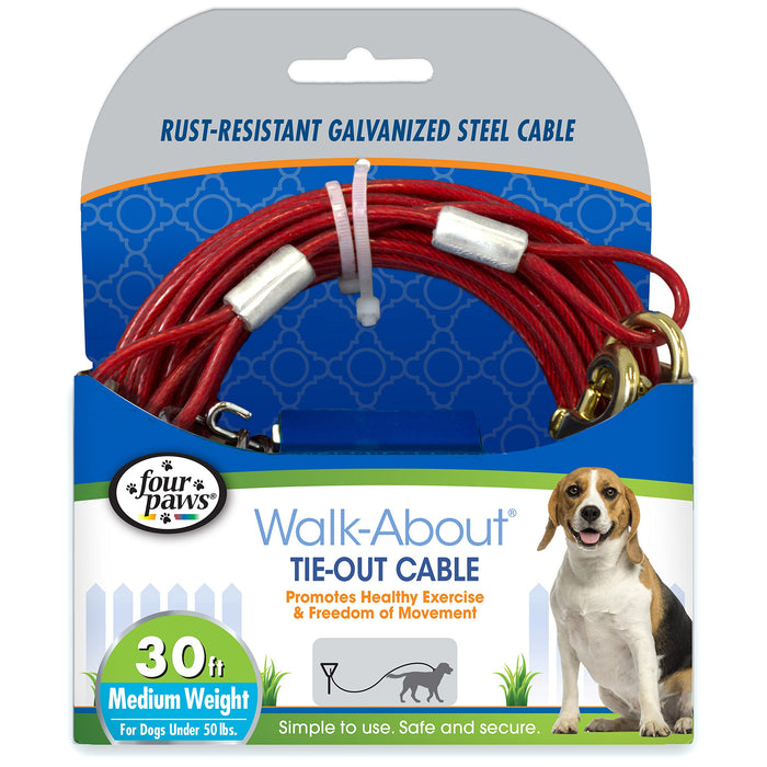 FOUR PAWS WALK-ABOUT TIE-OUT CABLE MEDIUM WEIGHT