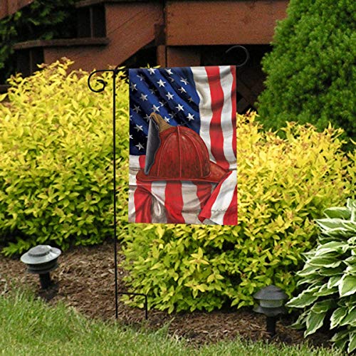 Fireman Helmet Garden Flag