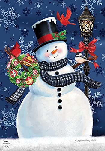 Snowman Holiday Cheer Garden Flag