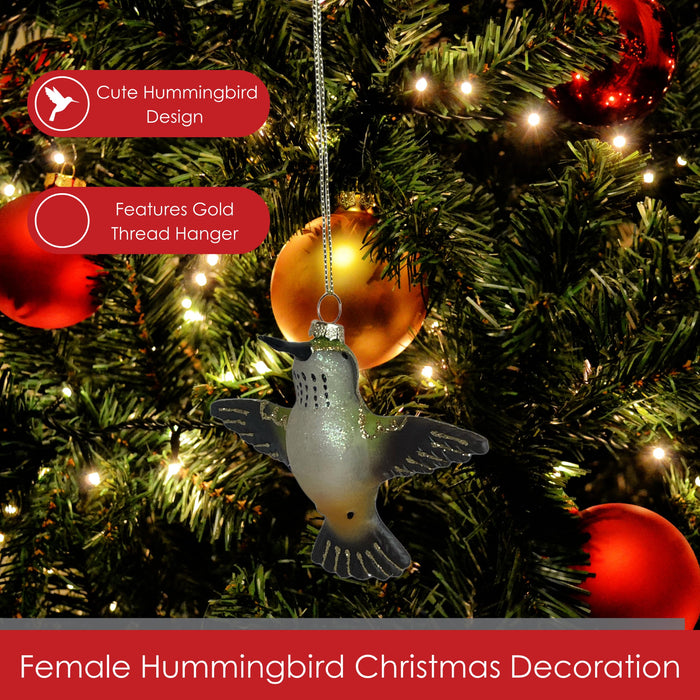 Cobane Studio  Female Ruby Throated Hummingbird Flying Ornament