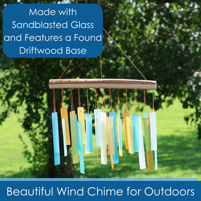 Gift Essentials Blue Handworks Line - Caribbean Beach Glass Chime