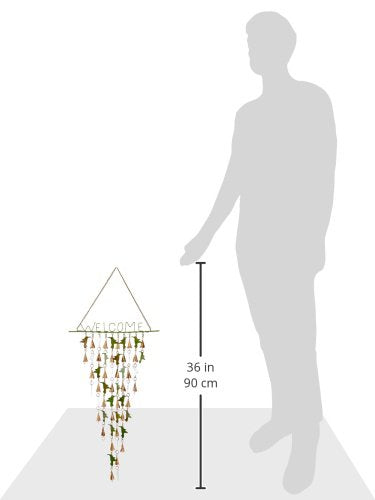 Hummingbird Welcome Shimmering Bells Hanging