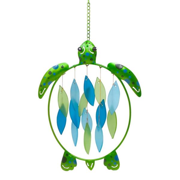 Gift Essentials Blue Handworks Line - Small Sea Turtle Glass Chime