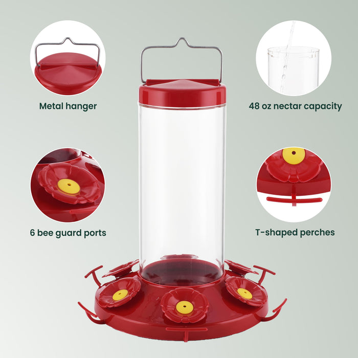 Perky-Pet Grand Master Hummingbird Feeder, 48 oz Nectar Capacity