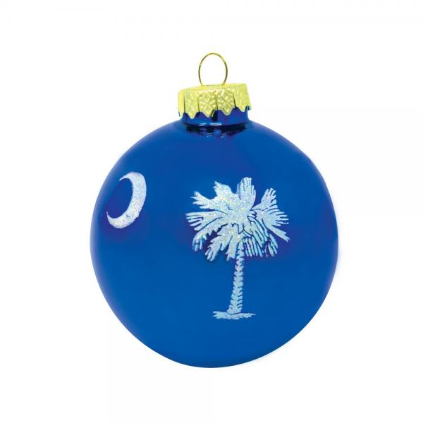 Cobane Studio  Palmetto Tree Blue Ornament