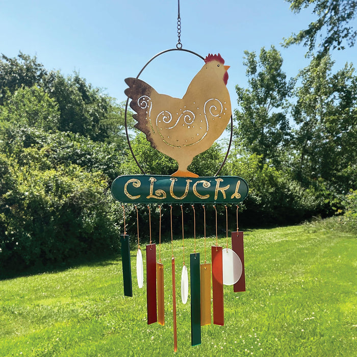 Gift Essentials Blue Handworks Line - Chicken Cluck Glass Chime