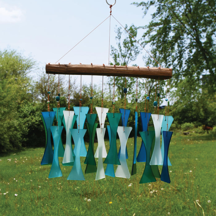 Gift Essentials Blue Handworks Line - Ocean Beaded Cast-Off Glass Chime