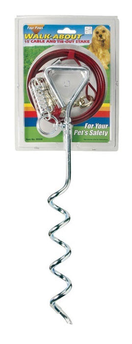 FOUR PAWS WALK-ABOUT COMBO STAKE W/CABLE