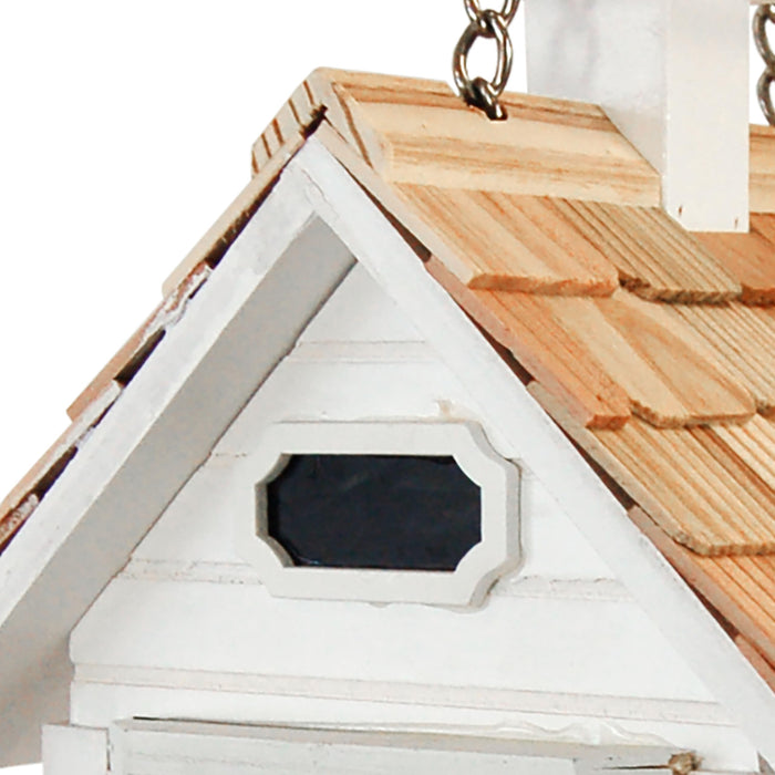 Christmas Cottage Birdfeeder - White
