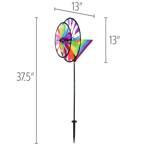 In the Breeze Wheel Spinner with Flag, Outdoor Wind Spinner Décor