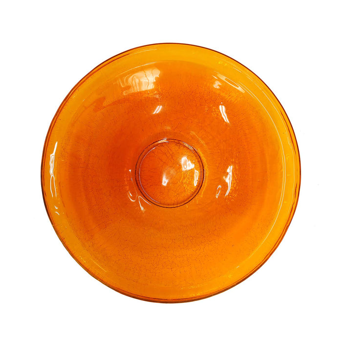 Achla Designs 14" Crackle Glass Bowl - Mandarin