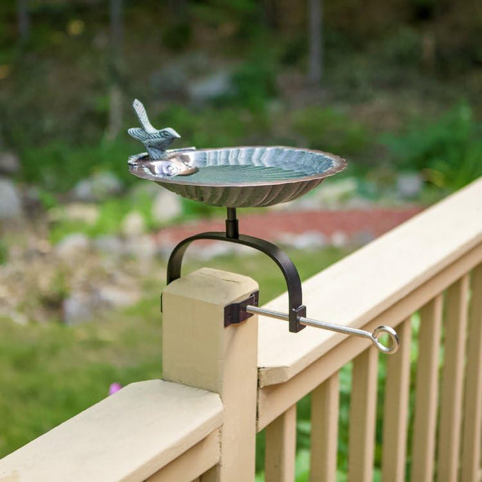 Achla Designs Scallop Shell Birdbath- Over Rail Bracket