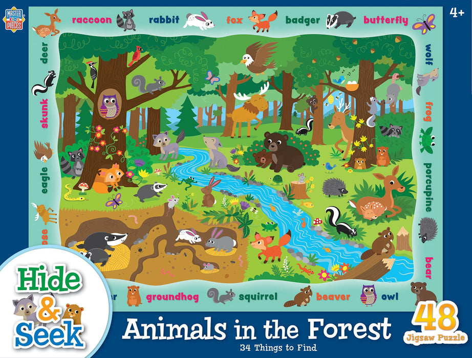 MasterPieces Puzzles Hide and Seek Animals in the Forest 48 pcs