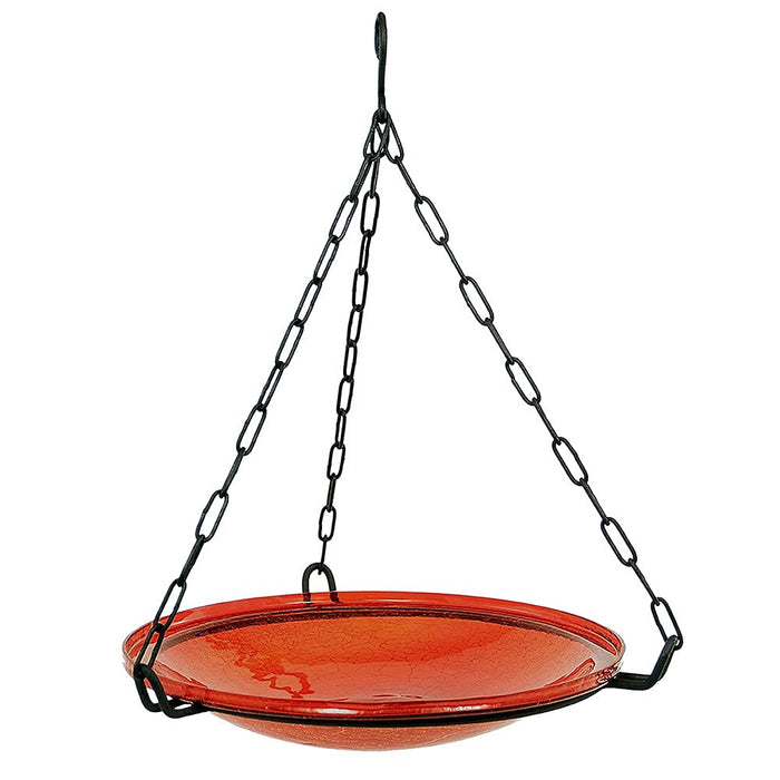Achla Designs 14" Red Crackle Birdbath- Rail Mount Bracket