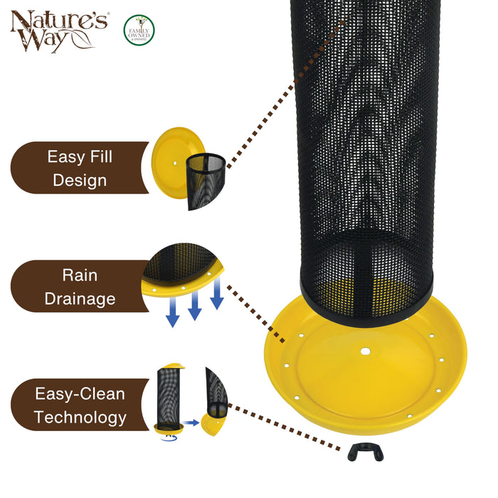 SUNGLOW METAL MESH THISTLE BIRD FEEDER