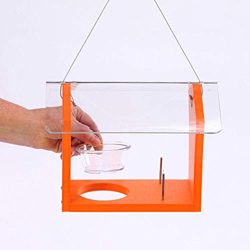 Birds Choice GSOF Bird Feeders, Oriole Feeder, 10.5" L X 8.75" W X 7.625" H, Orange/Clear