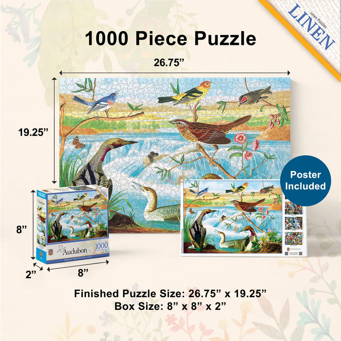 MasterPieces Puzzles Audubon Harmony of Birds and Stream 1000 Piece Puzzle