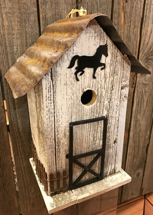 Summitville Stable Birdhouse - White