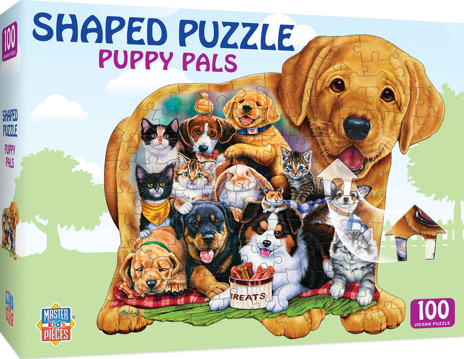 MasterPieces Puzzles Puppy Pals Shaped 100 Piece Puzzle