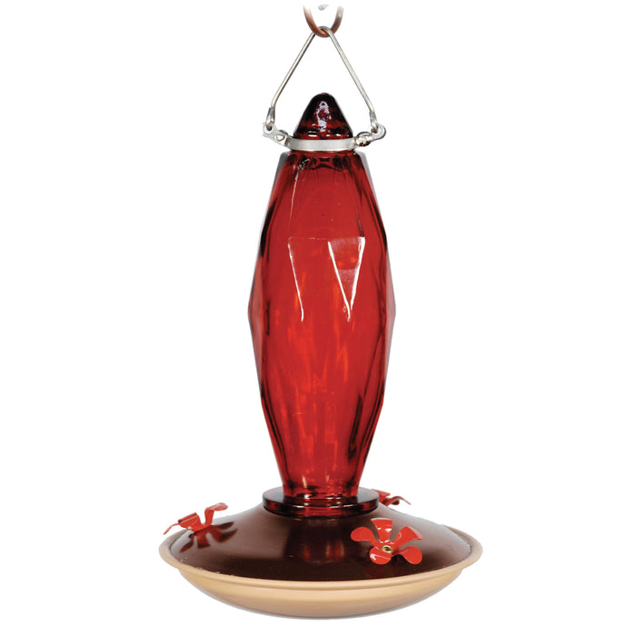 Audubon Cut Glass Ruby Colored Hb  Feeder.