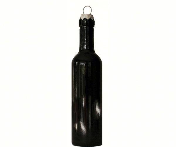 Bordeaux Bottle Wine Bottle Ornament with Silver Hook
