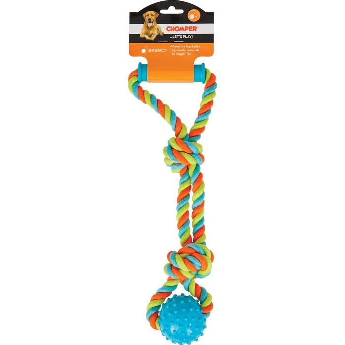 CHOMPER ROPE TUGGER TOY W/SPIKE BALL