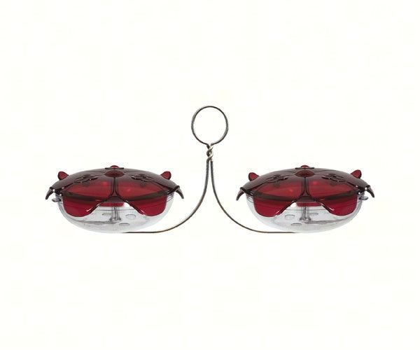 Ruby Sipper Duo Hanging Hummingbird Feeder