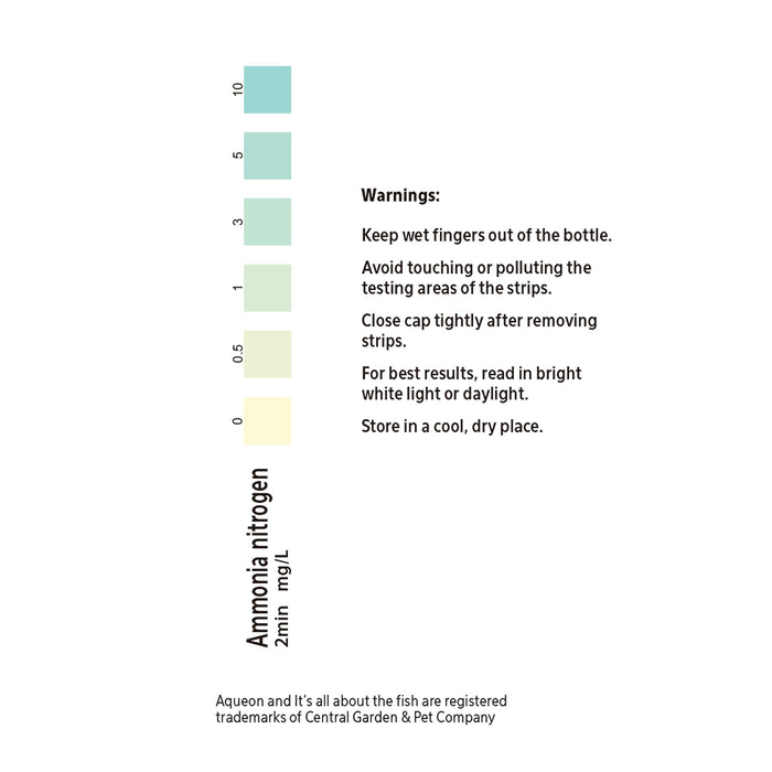 AQUEON AMMONIA AQUARIUM TEST STRIPS