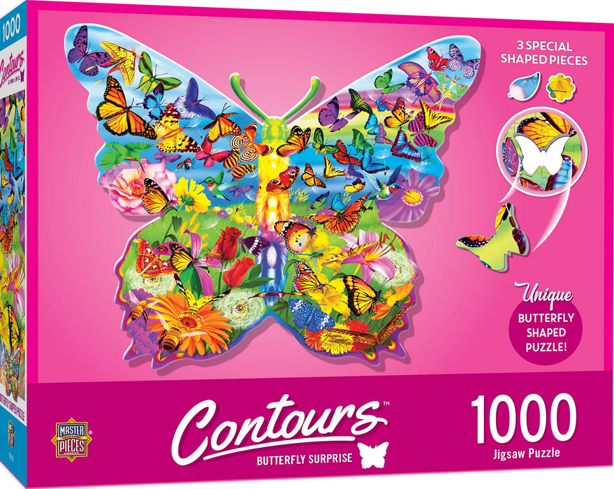 MasterPieces Puzzles Contours Shaped Butterfly Shape 1000 Piece Puzzle