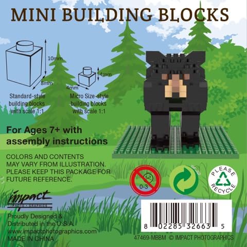 Impact Photographics Black Bear Mini Building Block Set