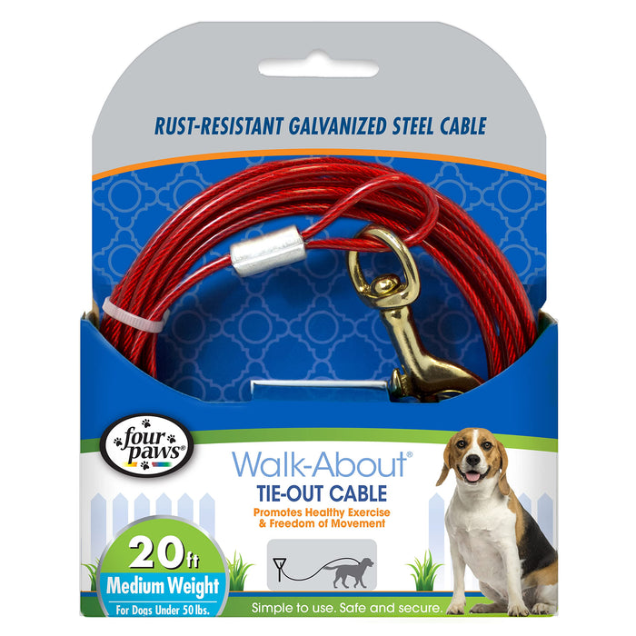 FOUR PAWS WALK-ABOUT TIE-OUT CABLE MEDIUM WEIGHT