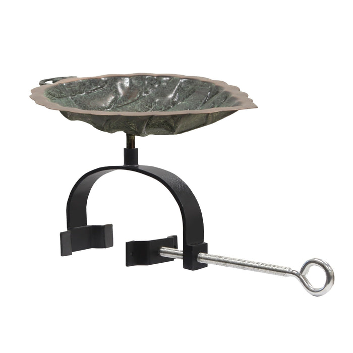 Achla Designs Aspen Leaf Birdbath- Over Rail Bracket