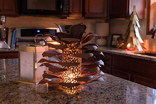 Desert Steel Pinecone Luminary - (Small, Brown) - Indoor/Outdoor Pince Cone Metal Candle Holder Decoration