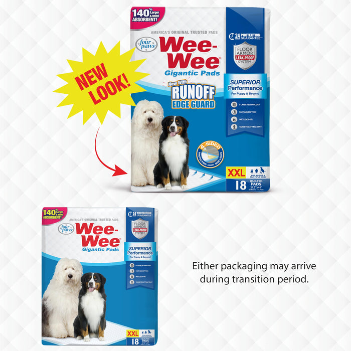 WEE-WEE PADS WITH BARRIER EDGE GIGANTIC