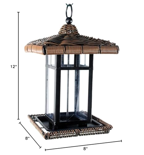 Audubon Wicker Square Lantern  Feeder
