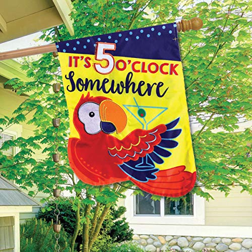 5 O'Clock Applique House Flag