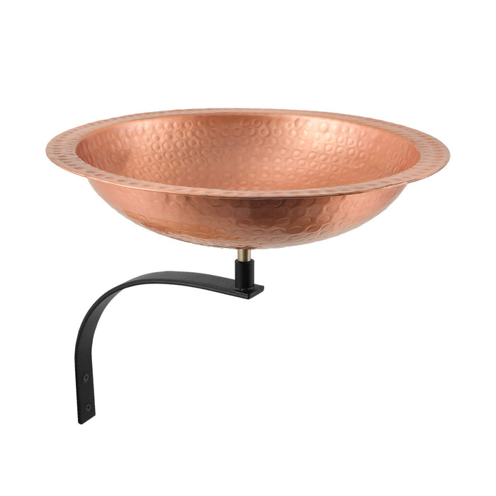 Achla Designs Hammered Solid Copper Birdbath- Wall Mount Bracket