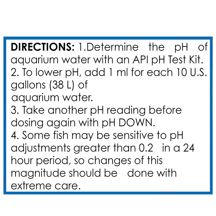 API pH Down pH Adjuster, Lowers Freshwater Aquarium Water pH to the Level Your Fish Need to Thrive, Test Water Weekly and use to Correct pH Level