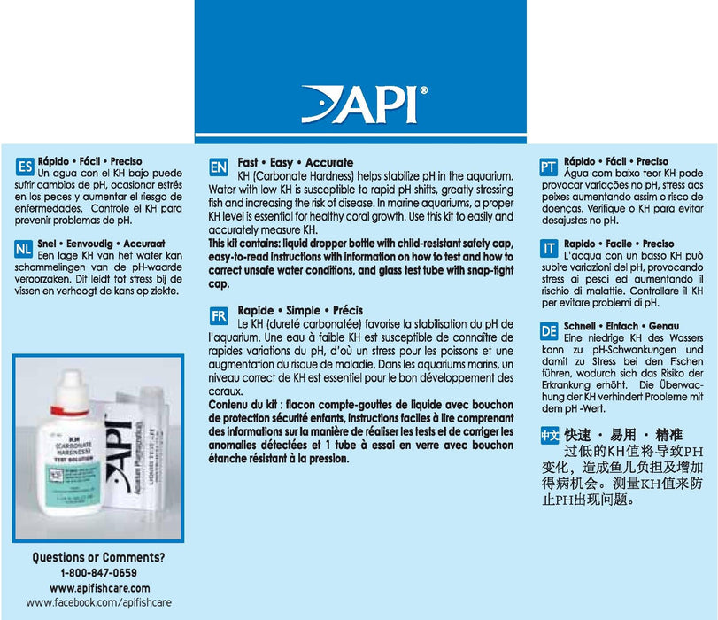 API CARBONATE HARDNESS KIT FOR FRESH & SALTWATER