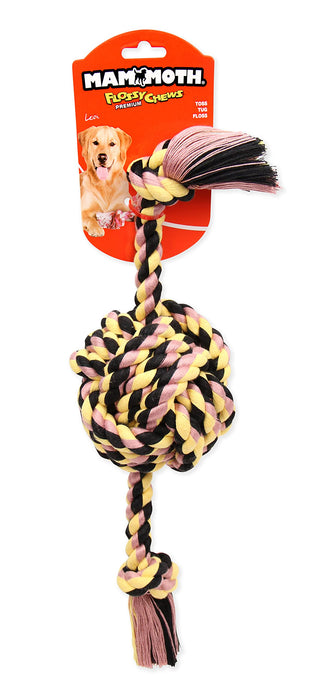 FLOSSY CHEWS MONKEY FIST BALL W/ROPE ENDS